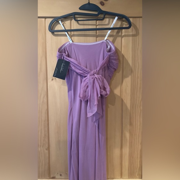 Nicole Miller Lilac Silk Maxi strapless Dress Size 8 NWT - Picture 6 of 9